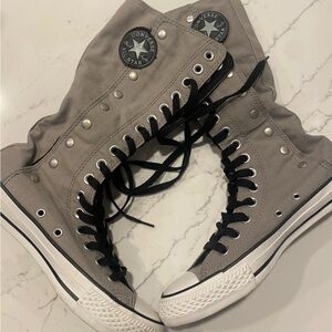 RARE Converse Grey Canvas ALL STAR XHI 17-Eye SNAPDOWN Women’s 6 US